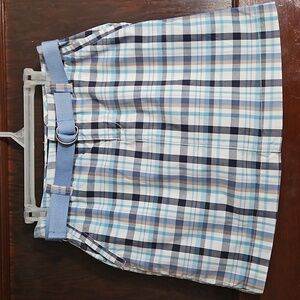 Sonoma Blue and White Plaid Skort - Size 6